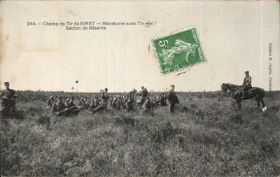 Champ de Tir de BIRET — Manœuvre avec Tir réel — Section de Réserve — Éditeur Bathon B. Dupin, Castellet