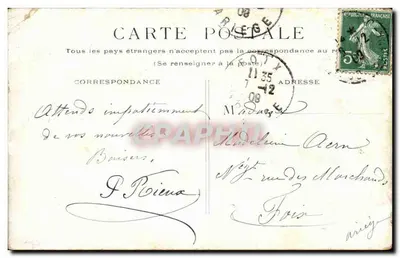 Paryż — Wielki Pałac — widok z zewnątrz — nieznany wydawca, numer serii nie widoczny — Rewers
