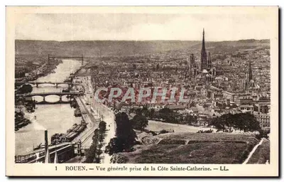 Rouen — Vue générale prise de la Côte Sainte-Catherine — LL