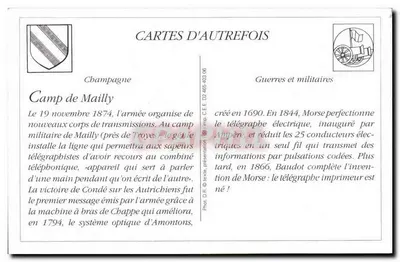 メールリー＝キャンプ — 無線電信設備の設置 — Édition Cartes d'Autrefois — 裏面