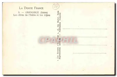 Grenoble (Isère) — Brzegi rzeki Isère i Alpy — Wydawnictwo La Douce France — Rewers