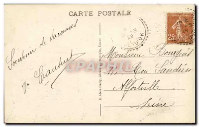Statua Wercingetoryka w Alise-Sainte-Reine — Alésia — Wydawca: E. Clerc-Darcy, Senneur — Rewers