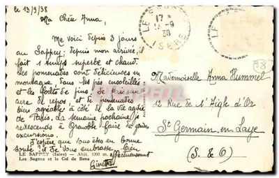 Le Sappey (Isère) — widok panoramiczny wsi i wzgórzy — wydawca Cim — Rewers