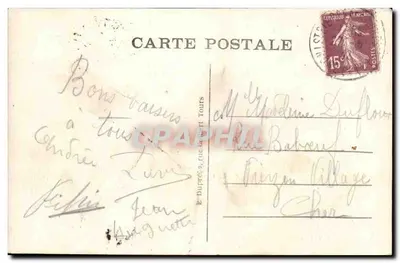 Stara pocztówka Tours — Avenue de Grammont — Rewers