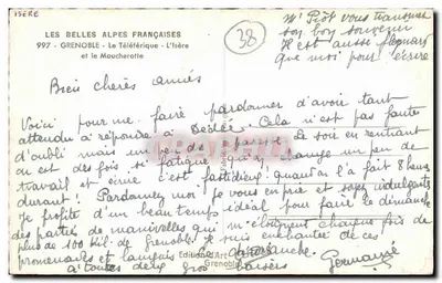 Grenoble — O Teleférico — O Rio Isère e o Moucherotte — Edição Art Grenoble — Verso