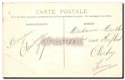 Karta pocztowa — Korespondencja — Pani Muller, 12 bis ul. Roeflad, Clichy, Seina — Rewers