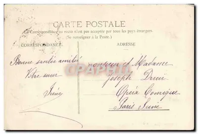 Dijon - Gare — widok wejścia głównego z portalem i końmi — wydawca nieznany — Rewers