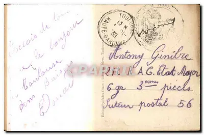 Toulouse — Vista general sobre la Garona — Edición Pyrénées-Océan — Reverso