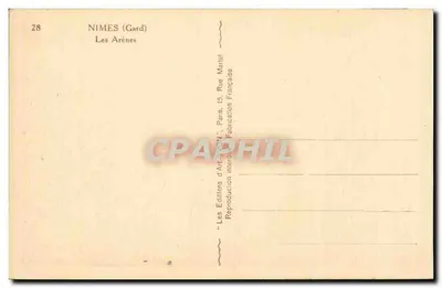 Nîmes (Gard) — Les Arènes — Wydawnictwo Art Martel — Rewers