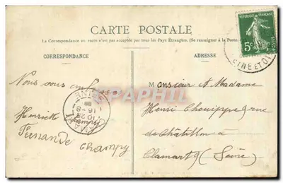 Toren van Montl'héry — Ruïnes van het sterke kasteel — Uitgave Ch. Maire, te Montl'héry en Sens — Achterkant