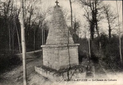 Boissy-la-Rivière — O Caminho do Calvário — Monumento com cruz