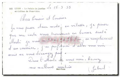 Lyon - Palácio de Justiça e Colina de Fourvière — editor Cap — Verso