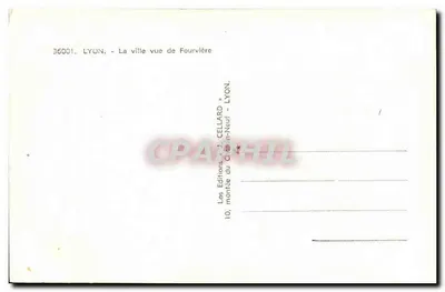 LYON — Widok z lotu ptaka miasta — Les Éditions du Cien-Neuf, Lyon — Rewers