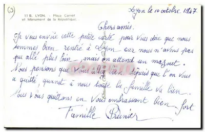Lyon - Praça Carnot e Monumento da República — Edições Grapheu, n° 11 B — Verso