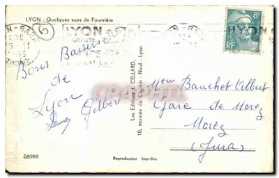 Nossa Senhora de Fourvière — Lembrança de uma visita — Edições J. Cellard, Lyon — Verso