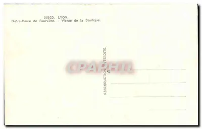 Notre-Dame de Fourvière — Panna Maria z Bazyliki — Lyon — Reprodukcja — Rewers