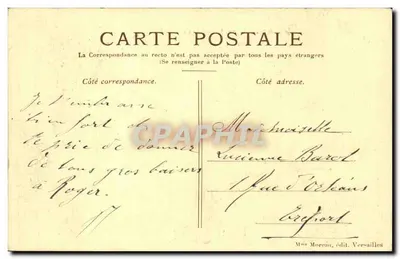 Versailles — Grand Trianon — Signora Moreau, edit. Versailles — Verso