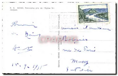 Reims — Widok z kościoła św. Jakuba — Wydawnictwo Katedry Reims — Rewers