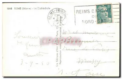 Reims — Katedra — Les Éditions d'Art Yvon, Paryż — Rewers