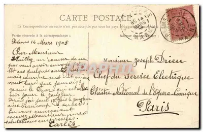 Reims — Os Seis-Cadrans e a rua Gambetta — editor 19° — Verso
