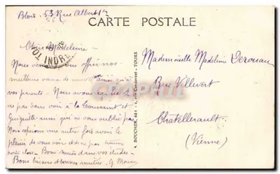 Wieża Karola Wielkiego — zniszczona 26 marca 1928 — Tours (Loire-et-Cher) — wydawca A. B. n° 9033 — Rewers