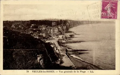 VEUULES-les-ROSES — Visão geral da Praia — LL.