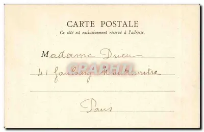 Granville — A Praia e as Falésias — B.F. PARIS — Verso