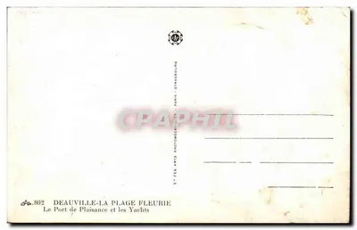 Deauville-La Plage Fleurie — Der Freizeit-Hafen und Yachten — Les Arts Photomécaniques, Deauville-La Plage Fleurie — Rückseite