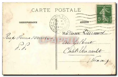 Stara pocztówka Bois de Boulogne — Wejście do Jardynu d'Acclimatation — E.M. nr 5082 — Rewers
