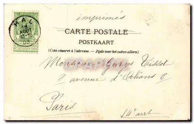 Bruxelas. A Bolsa — editor Jeanne, n° 365 — Verso