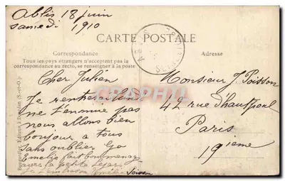 Dourdan (S.-&-O.) — Widok na zamek — Wydawca Bouvardier — Rewers