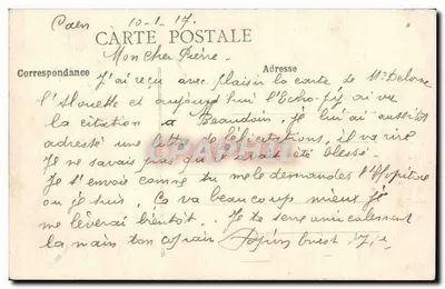 CAEN - Szkoła Normalna Chłopców — Szpital Ouvrillière — nr 120 — Rewers