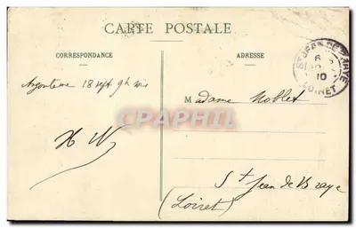 Angoulême, vu de St-Martin — vue panoramique de la ville avec éditeur 'Éditeur e Bertrand, Angoulême' et timbre 5c République Française — Verso
