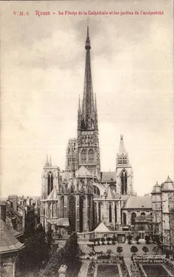 Rouen - A Flecha da Catedral e os jardins do arcebispado — V.M.8