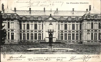 Het Kasteel van Moyencourt (westzijde) — La Picardie Illustrée, Henri Olivier, 1903