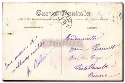 Zamek w Candé, fasada zachodnia — Monts (Indre-et-Loire) — wydawca Grand Bazar Tours — Rewers