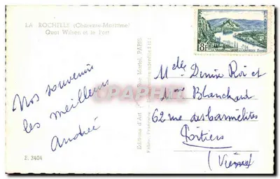 La Rochelle (Charente-Maritime) — Muelle Wilson y el Puerto — Ediciones d'Arte Martel, París — Reverso