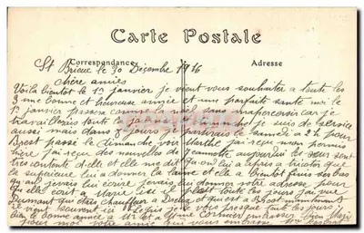 Saint-Brieuc — A Praça da Prefeitura e a Catedral — J. Sorel, Edit., Rennes — Verso
