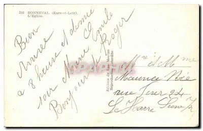 Bonneval (Eure-et-Loir) — A Igreja — Edições do Lac Moullins, n° 246 — Verso