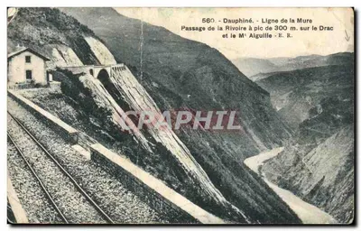 Passage de la Rivoire à pic de 300 m. sur le Drac - Ligne de la Mure - Dauphiné