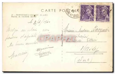 Montfort-l'Amaury — Casa de Victor Hugo — editor Raim — Verso