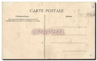 Stara pocztówka Guingamp Fontanna i plac centralny — Rewers
