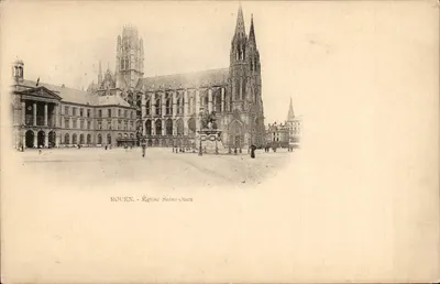 Rouen - Igreja de São Ouen — vista da catedral e da praça