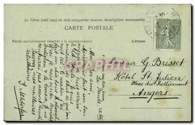 La Baule-sur-Mer (Loire-Inf.) — A Praia e o Remblai com Maré baixa — F. Crapou, Imp. Édit. Nantes — Verso