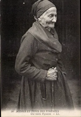 Uma velha camponesa — SCÈNES ET TYPES DES PYRÉNÉES — LL.