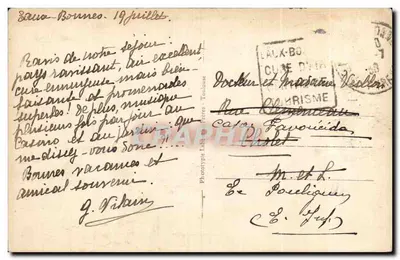 Chiesa di Assouoste, vicino a Eaux-Bonnes — Les Basses-Pyrénées — Editore L. Foulous, n° 543 — Verso
