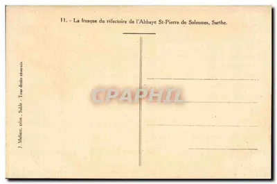 Freska w refektorium klasztoru Świętego Piotra w Solesmes, Sarthe — J. Malhot, fot. Sable — Rewers