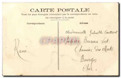 Bourges — Wnętrze Katedry — Wydawca: Thér. n° 109 — Rewers