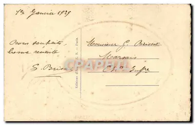 Scena zimowa — dom pod śniegiem — Éditions d'Art E.S. — n° 38 — Rewers