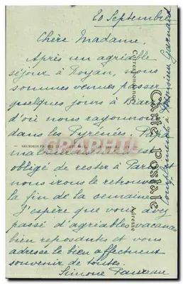 Biarritz — A Atalaya e o Túnel — Editor: Neuroïen Frères, Paris — Verso